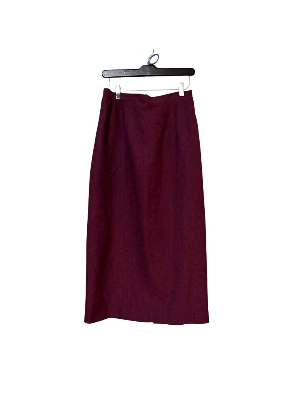 Vtg Sag Harbor Womens Midi Skirt Burgundy Size 10 Elastic Waist Made In Cambodia